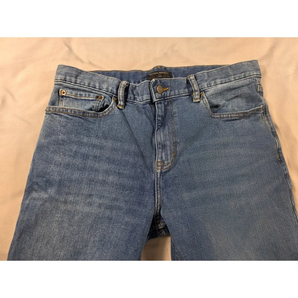 Banana Republic Slim Fit Jeans Mens 33x32 Blue Medium Wash Stretch Denim